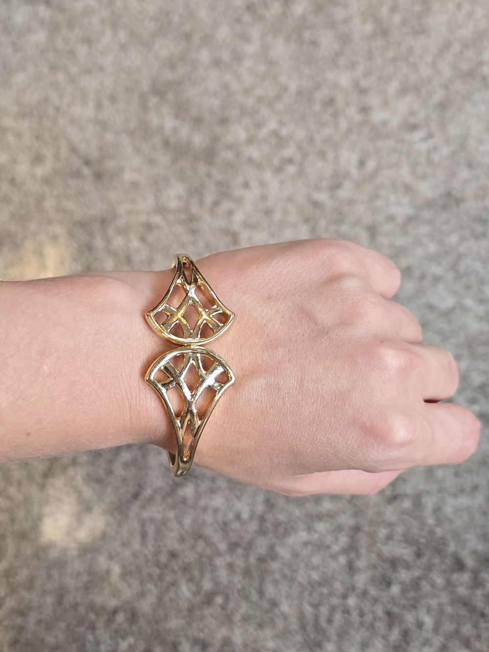 Gold Tone Openwork Cuff Bracelet - Women Jewelry
